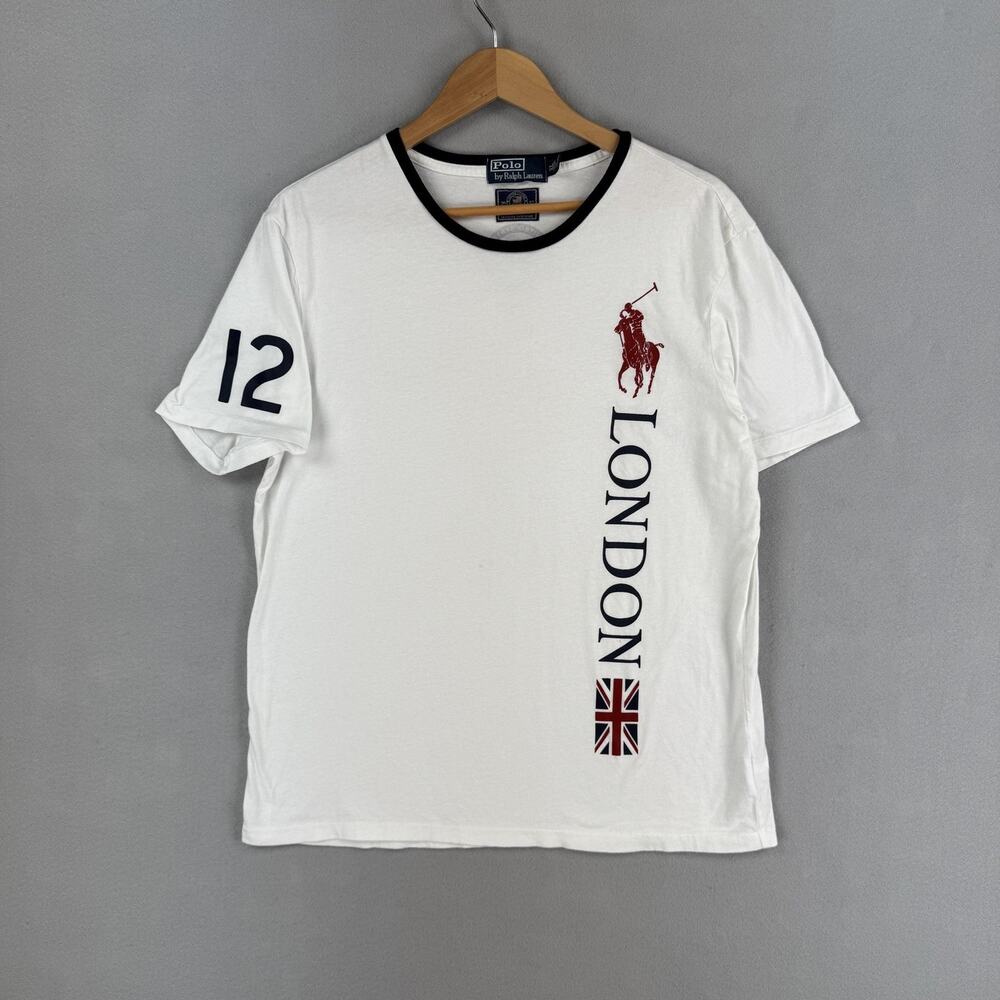 Polo Ralph Lauren Shirt Mens XL White London 2012 Olympic Team Ringer Tee USA